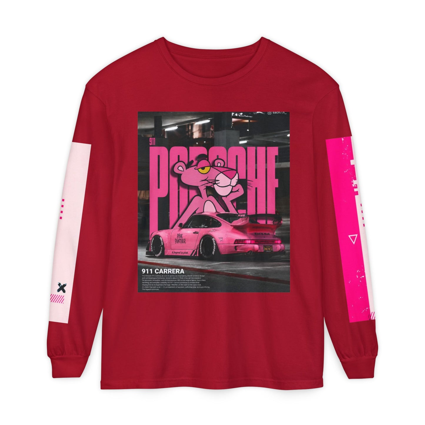 Pink Panther Porsche Long Sleeve T-Shirt