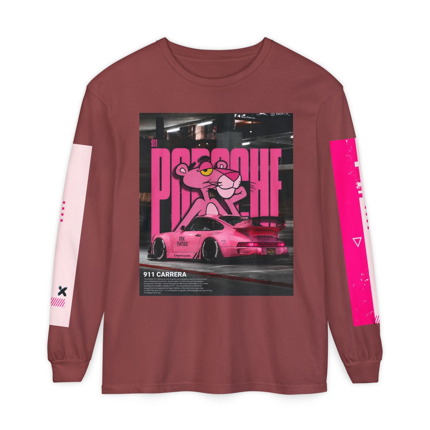 Pink Panther Porsche Long Sleeve T-Shirt