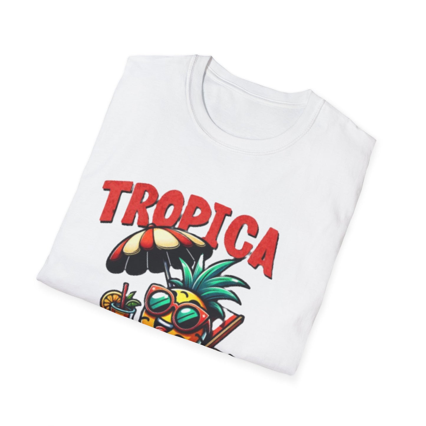 Tropical Vibes Unisex Softstyle T-Shirt - Fun Pineapple Design