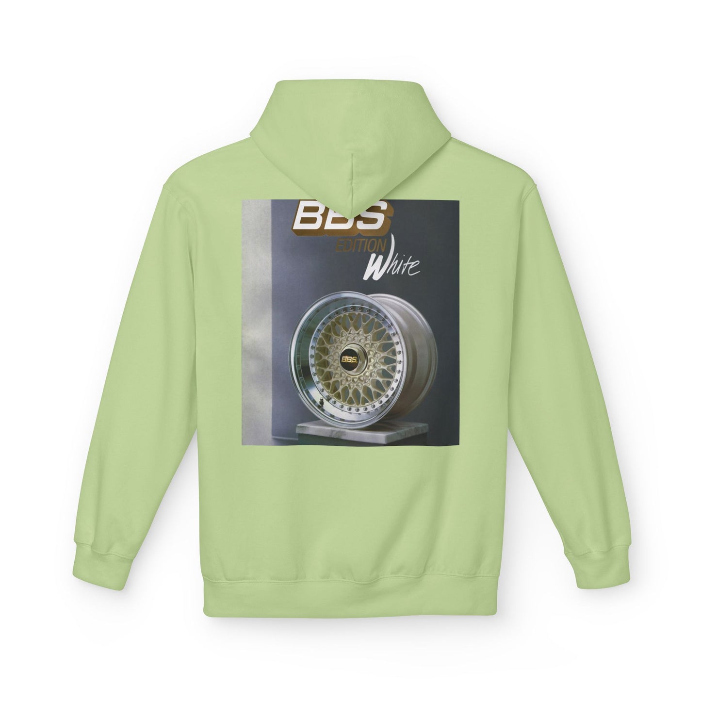 BBS Edition White Hoodie | Unisex Softstyle Fleece + Trendy Car Enthusiast Design