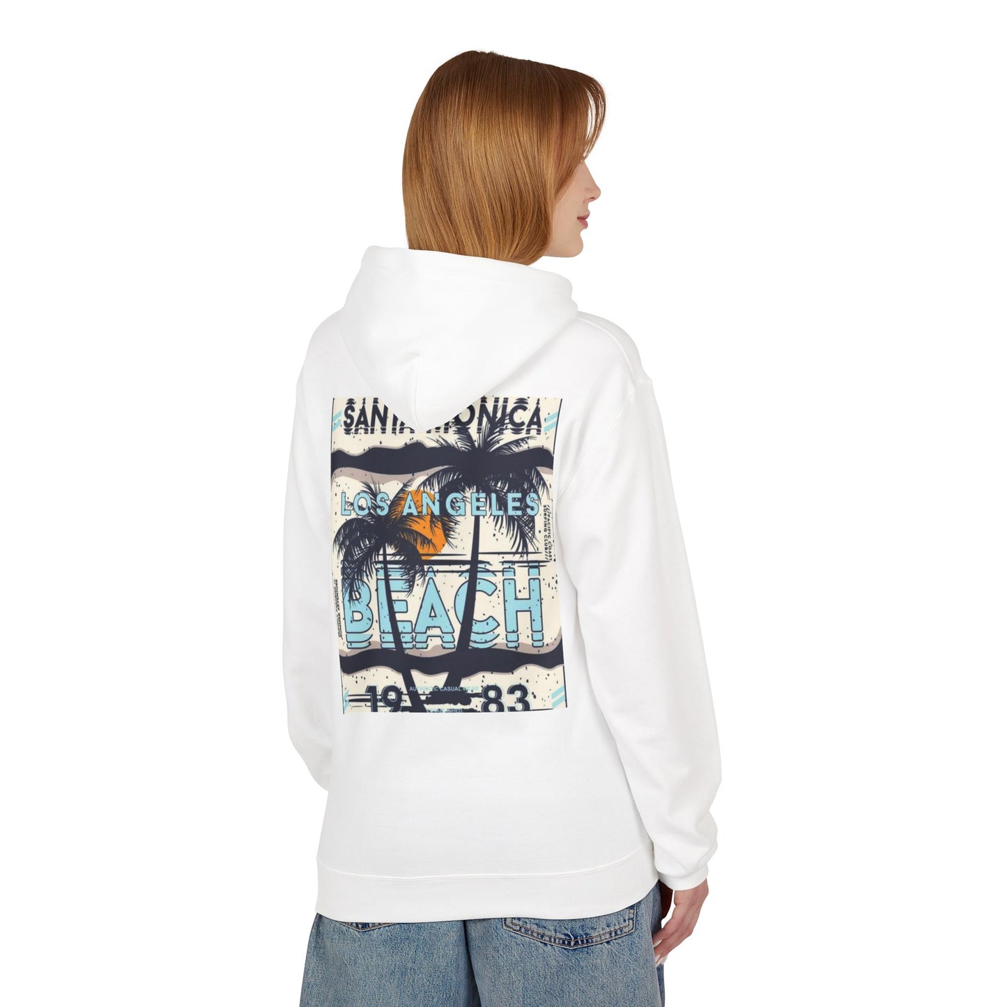 Santa Monica Beach Vintage Fleece Hoodie - Unisex, Cozy Casual Wear, Perfect for Beach Lovers, Summer Vibes, Travel Souvenir, Birthday Gift