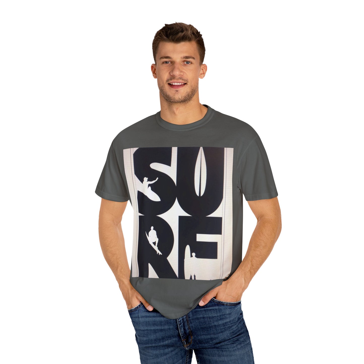 Surf Inspired Unisex Garment-Dyed T-Shirt, Beachwear, Casual Summer Tee, Surfing Gift, Trendy Streetwear, Comfortable Lifestyle Top