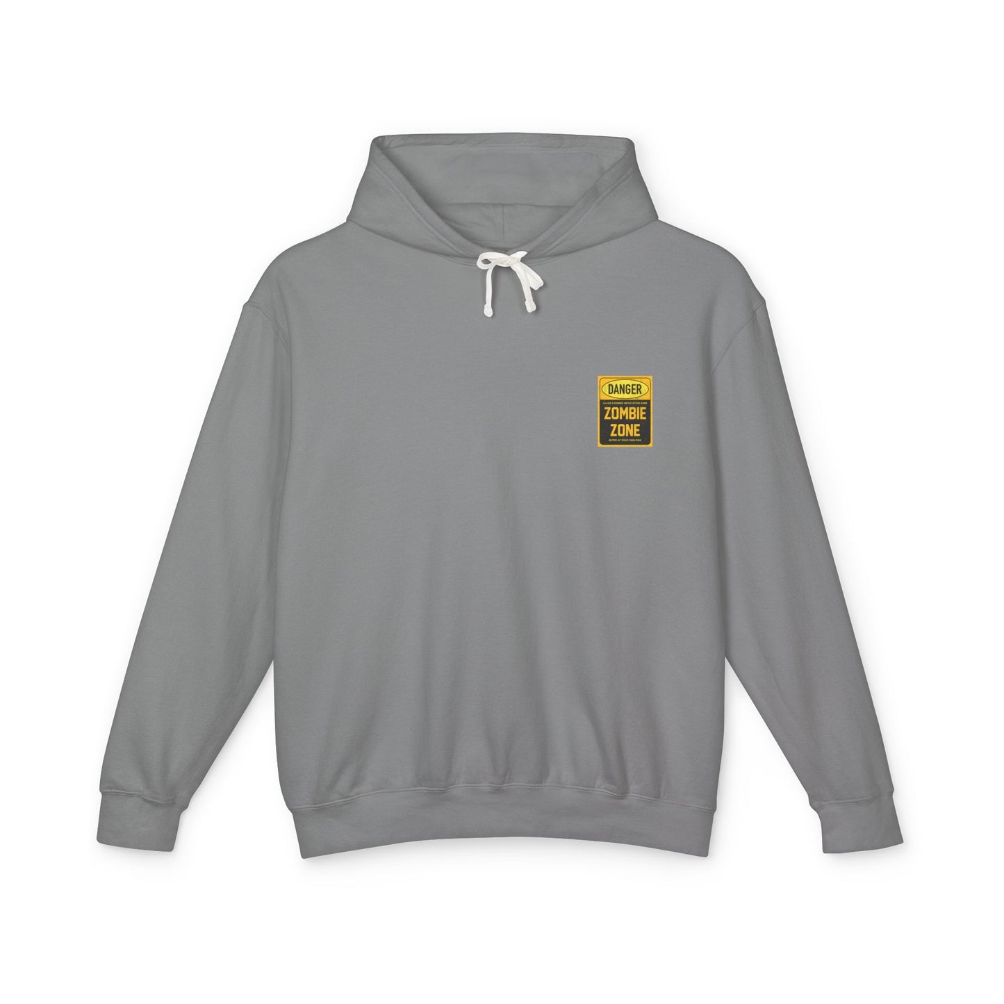 Unisex Zombie Zone Hooded Sweatshirt - Danger Sign Design
