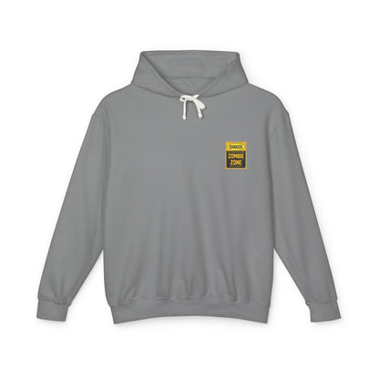 Unisex Zombie Zone Hooded Sweatshirt - Danger Sign Design