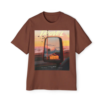 Travel Sunset Tee — Retro Roadside Mirror Graphic T-Shirt