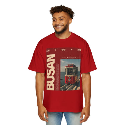 Busan Tram Retro Graphic Tee — Vintage Korea Travel T‑Shirt
