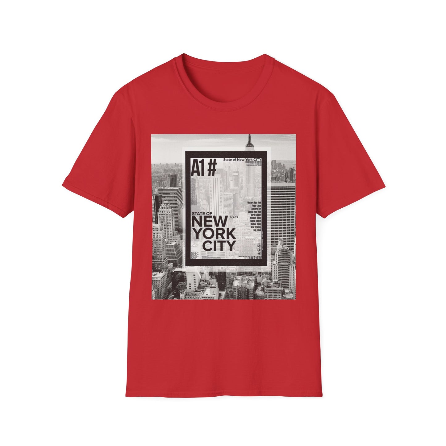 NYC Graphic Unisex Softstyle T-Shirt | Casual Wear, Street Style, Unique Gift, Travel Souvenir, City Life
