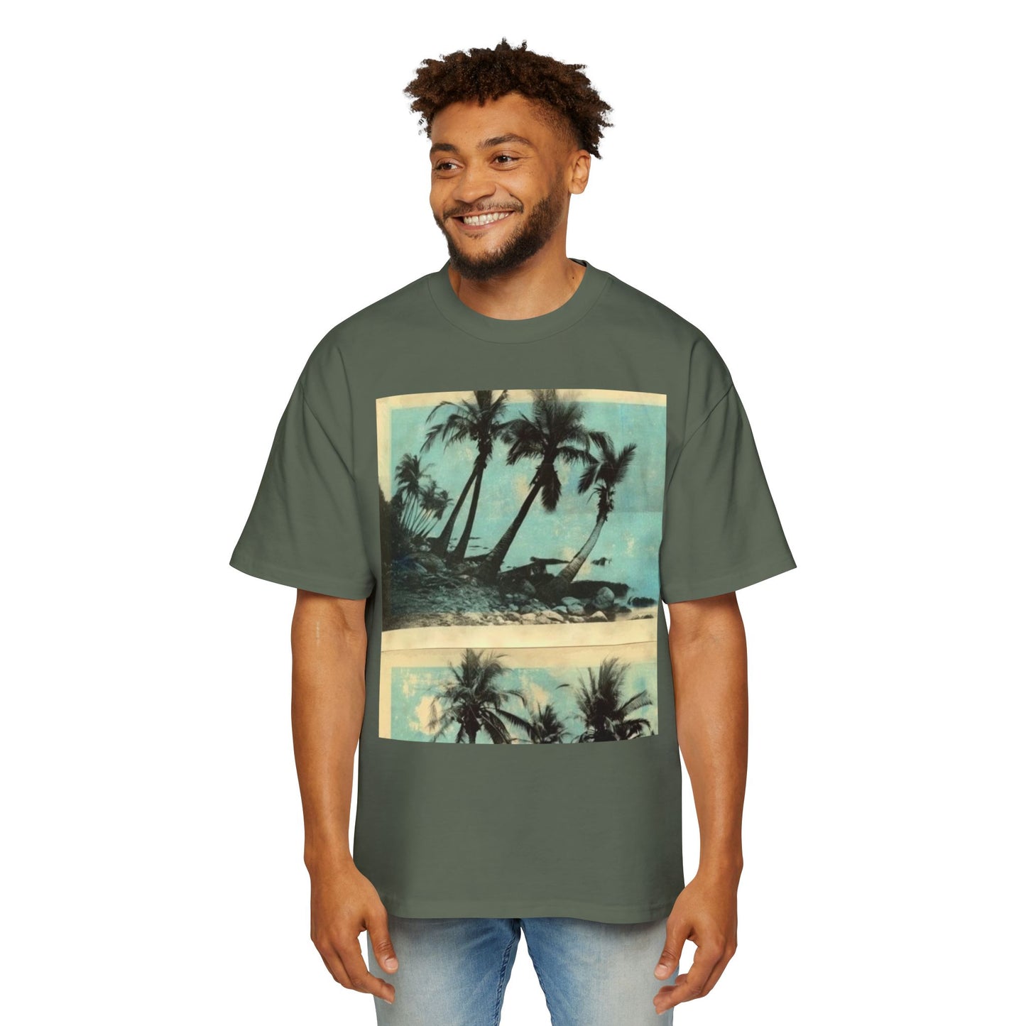 T-Shirt — Vintage Palm Beach Graphic Tee (Retro Tropical Sunset)