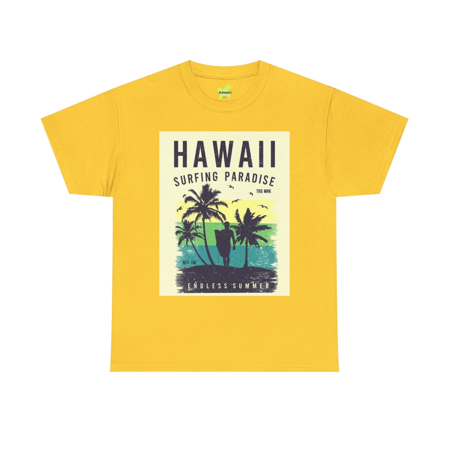Hawaii Surfing Paradise Unisex Heavy Cotton Tee - Endless Summer Vibe