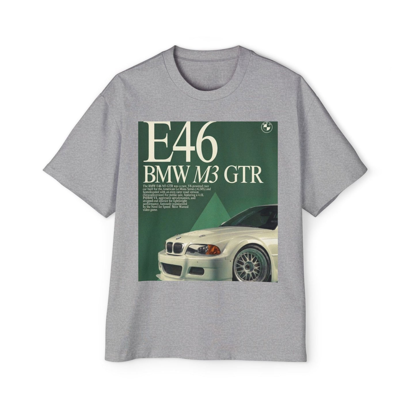 E46 BMW M3 GTR Tee — Vintage Racing Poster Graphic T-Shirt