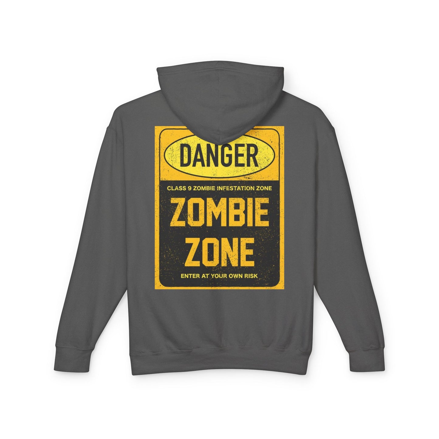 Unisex Zombie Zone Hooded Sweatshirt - Danger Sign Design