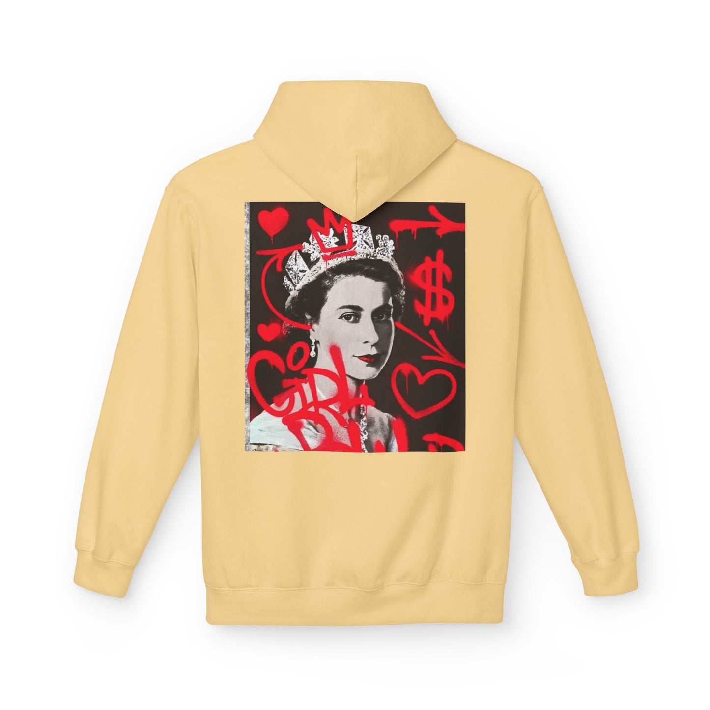 Queen Inspired Graphic Fleece Hoodie - Unisex Midweight, Cozy Apparel for Art Lovers