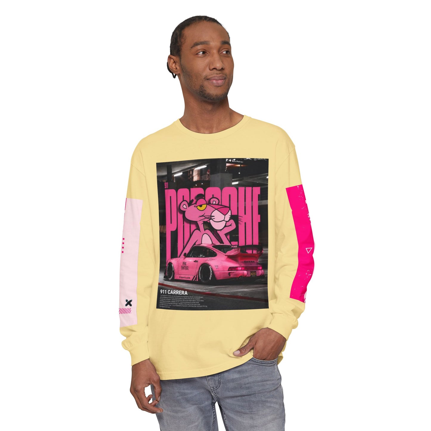 Pink Panther Porsche Long Sleeve T-Shirt