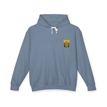 Unisex Zombie Zone Hooded Sweatshirt - Danger Sign Design