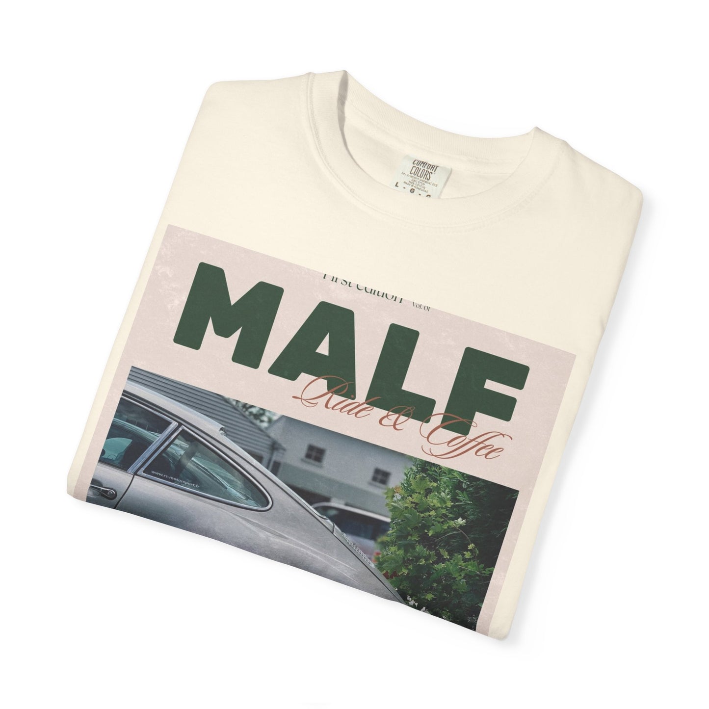 Vintage Porsche Photo Tee — "MALF Live to Ride" Graphic T-Shirt