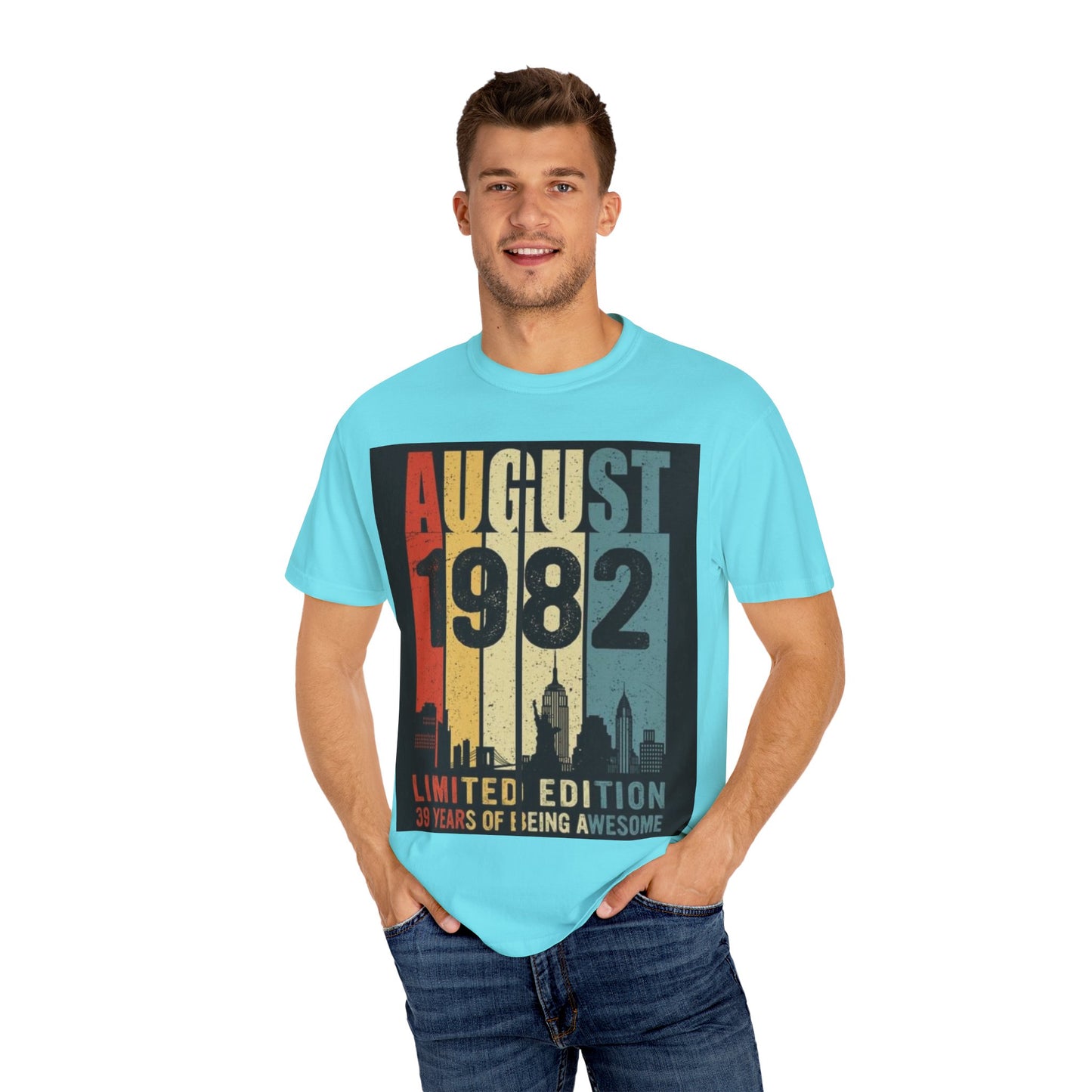 Limited Edition August 1982 Unisex Garment-Dyed T-Shirt - Celebrate 39 Years of Being Awesome
