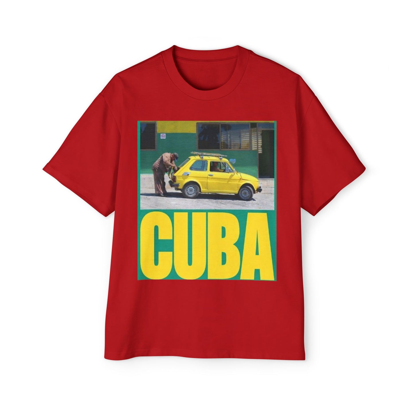 Cuba Vintage Photo Tee — Retro Yellow Car Graphic T-Shirt