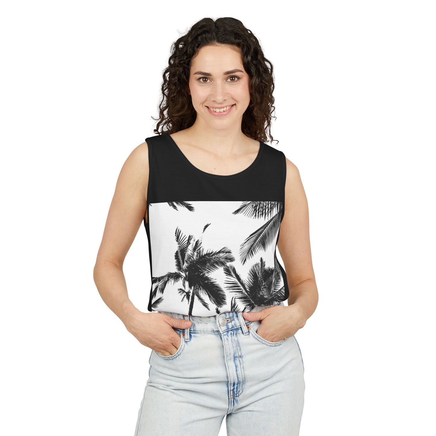 Tropical Palm Tank Top | Summer Vibes | Unisex Beachwear, Casual Top, Vacation Essential, Gift for Him or Her, Relaxed Fit