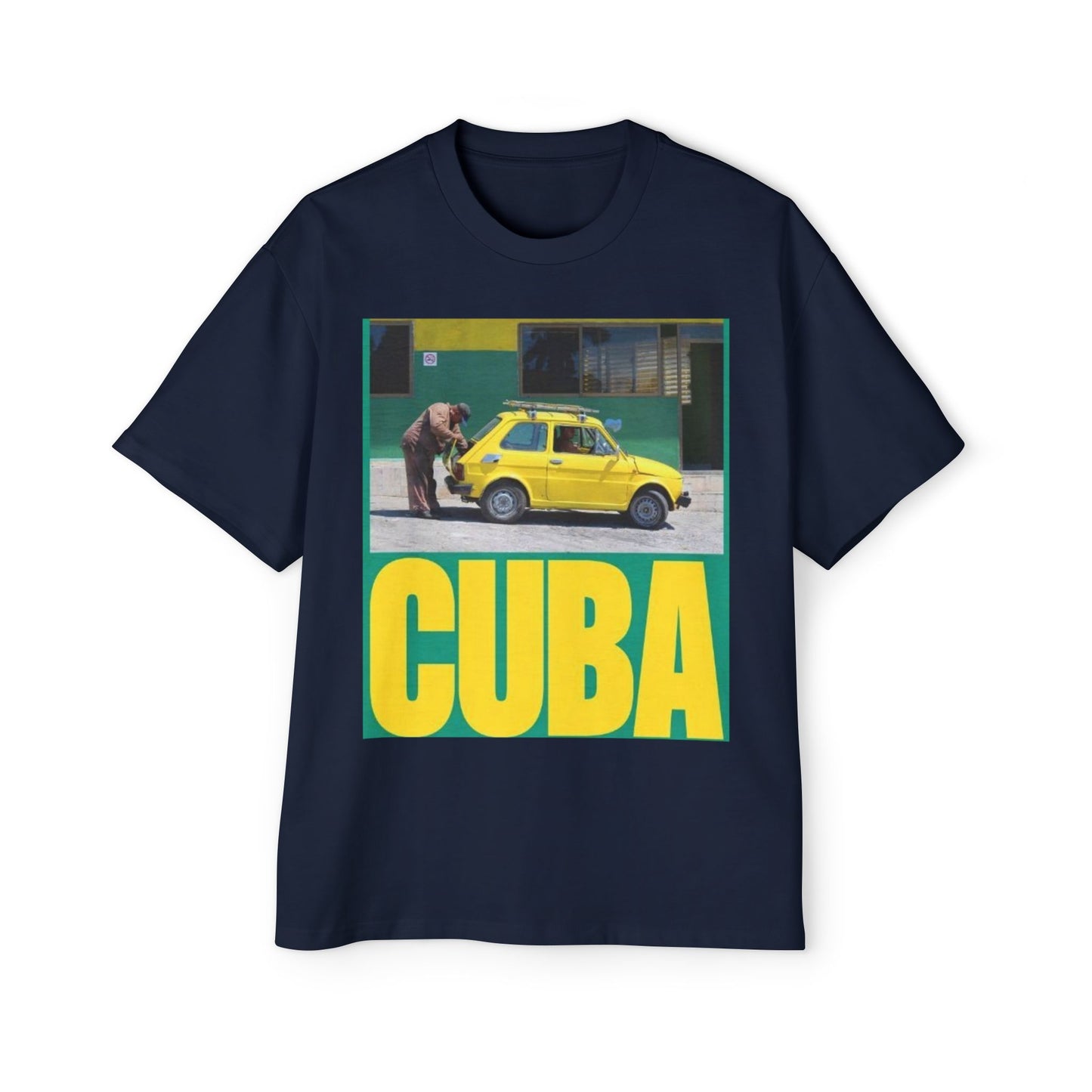 Cuba Vintage Photo Tee — Retro Yellow Car Graphic T-Shirt