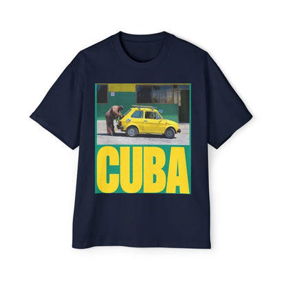 Cuba Vintage Photo Tee — Retro Yellow Car Graphic T-Shirt