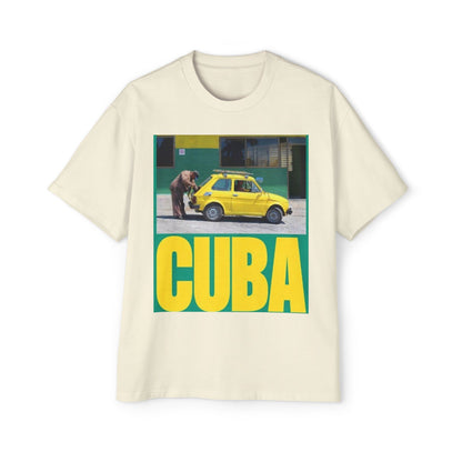 Cuba Vintage Photo Tee — Retro Yellow Car Graphic T-Shirt