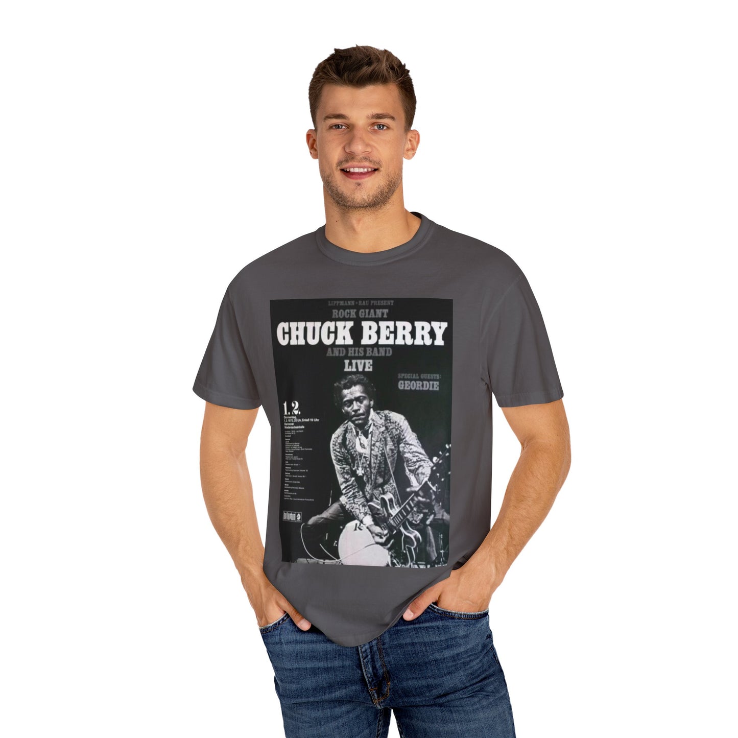 Retro Chuck Berry Live T-Shirt - Unisex Garment-Dyed Tee