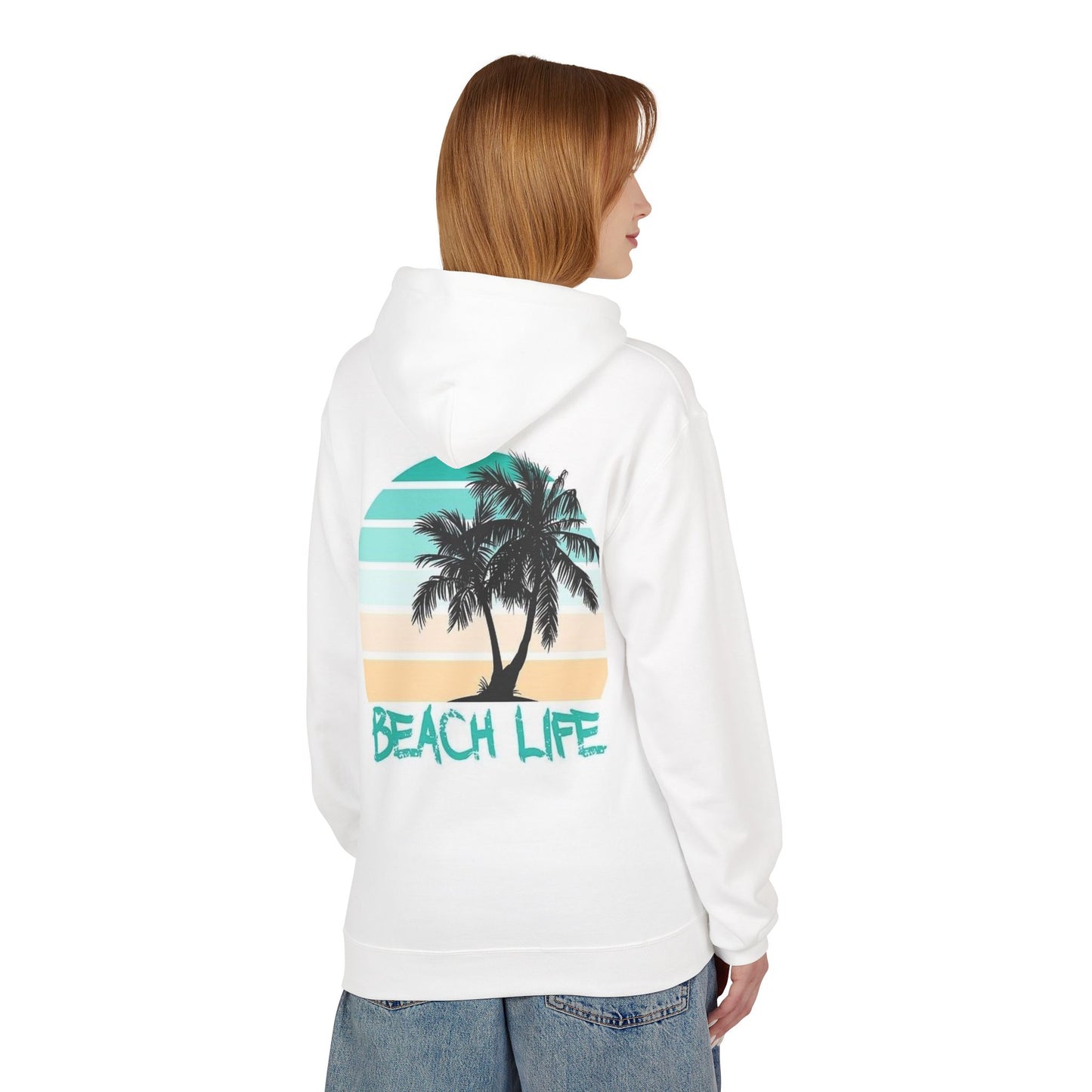 Beach Life Fleece Hoodie – Unisex Midweight Comfort for Summer Vibes