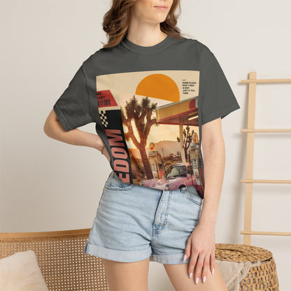 Freedom Road T-Shirt — Retro Desert Sunset Vintage Car Graphic