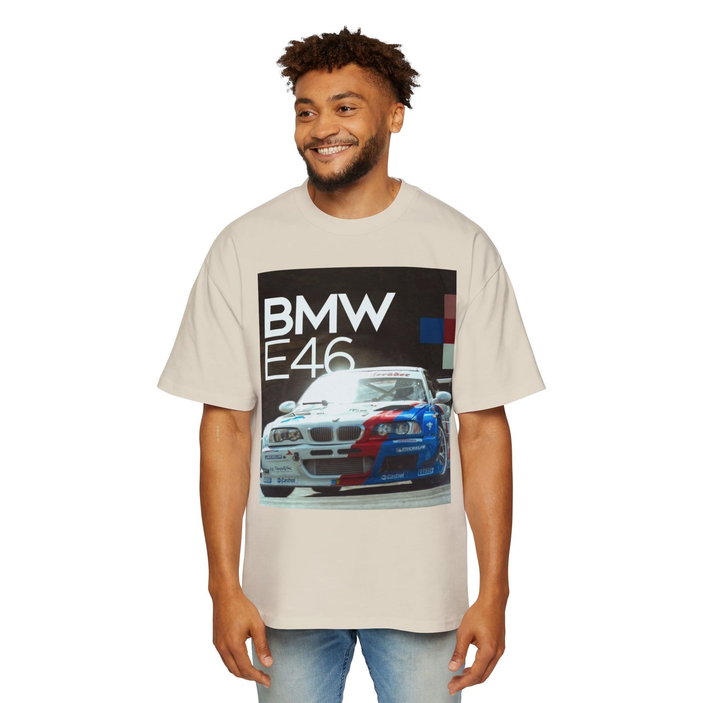 BMW E46 Racing Tee — Mens Oversized Car Graphic T-Shirt