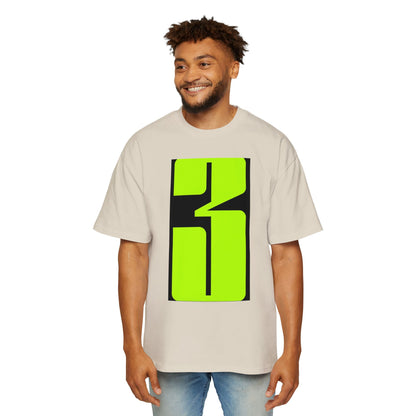 Oversized Tee — Neon Abstract '3' Graphic