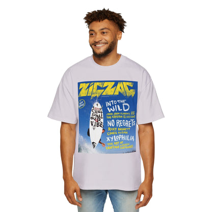 Surf Poster Graphic Tee — "Into the Wild / No Regrets" Oversized Men’s T‑Shirt