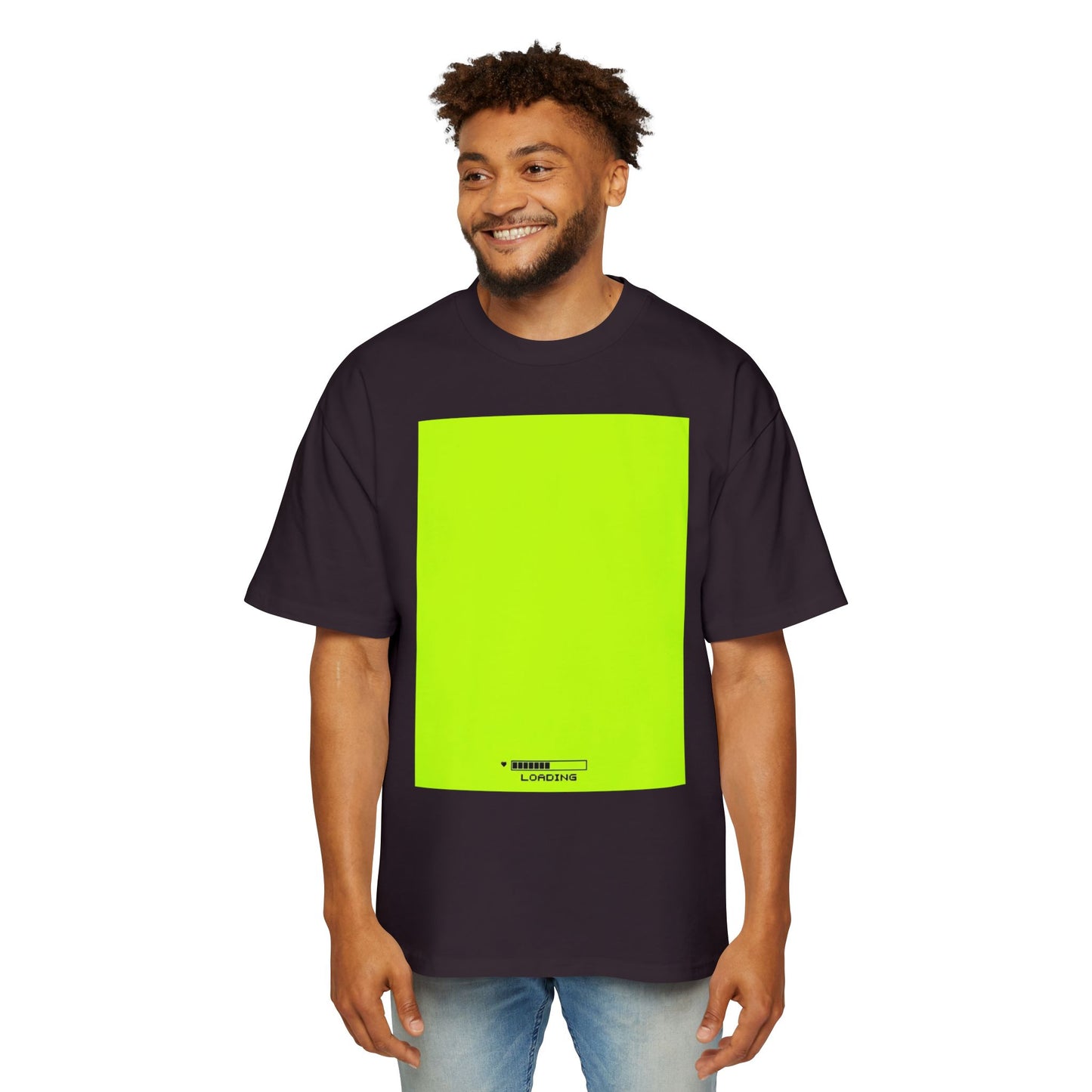 Oversized Tee — Neon Green Minimal Graphic "SUMMER LOVEDAY"