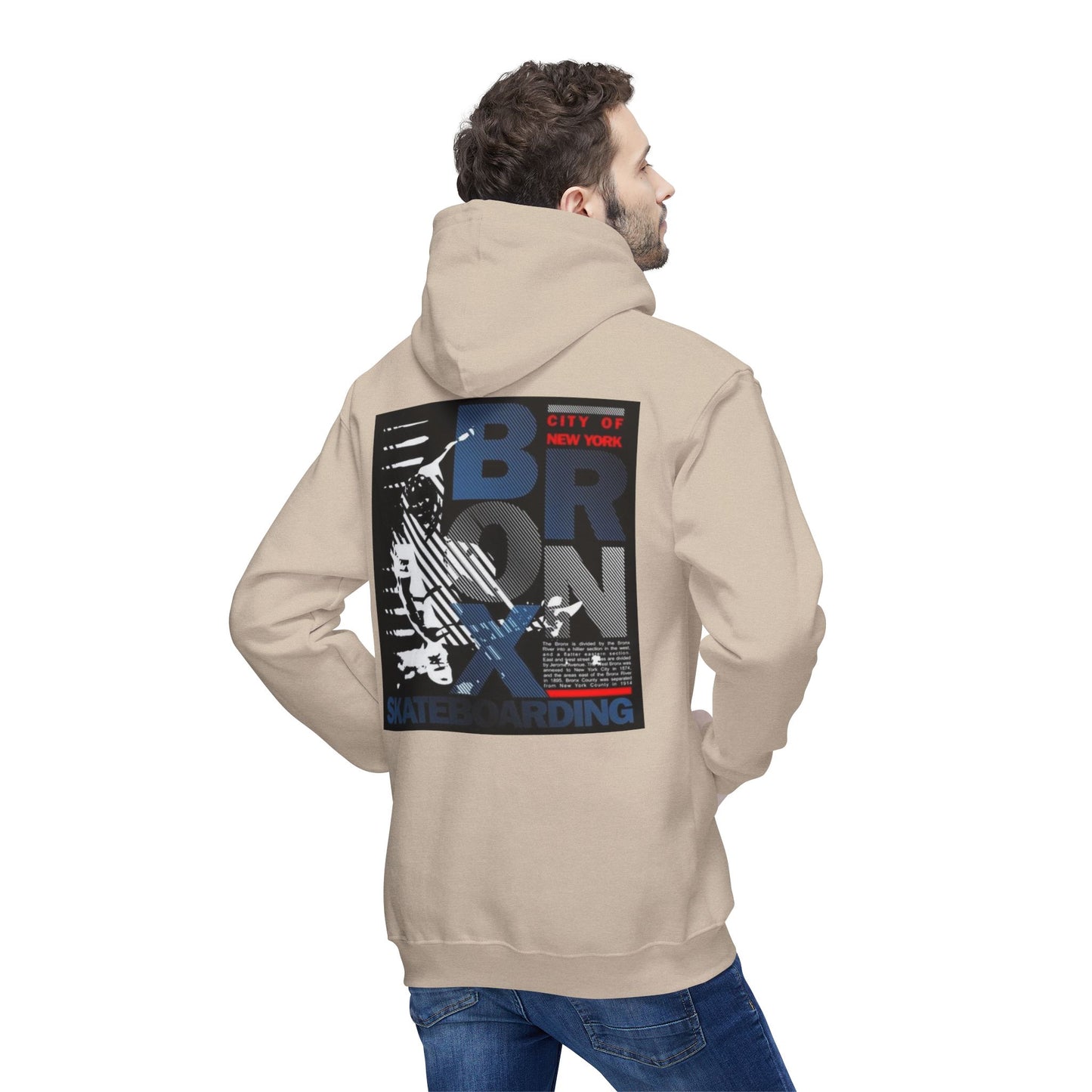 Bronx Skateboarding Unisex Hooded Sweatshirt | Urban Fashion, Gift for Skaters, Casual Streetwear, Graphic Hoodie, Cool Layering Piece