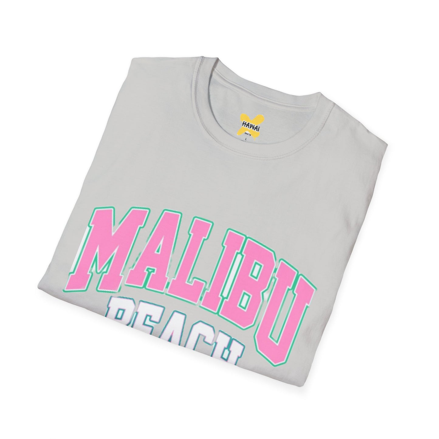 Malibu Beach Graphic T-Shirt - Unisex Softstyle Tee for Summer Vibes