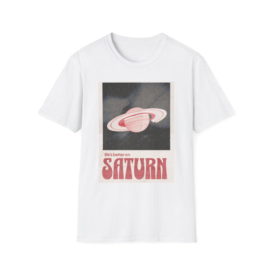 Vintage Saturn Graphic T-Shirt, Retro Space Tee, Unisex Casual Wear, Planet Lovers Gift, Cool Astronomy Shirt