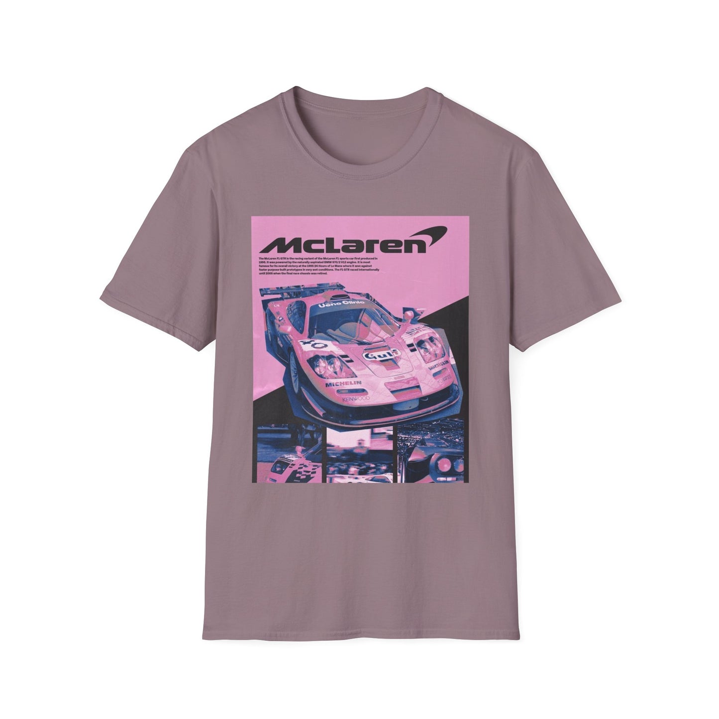 Retro McLaren Racing T-Shirt - Unisex Softstyle Tee for Car Enthusiasts