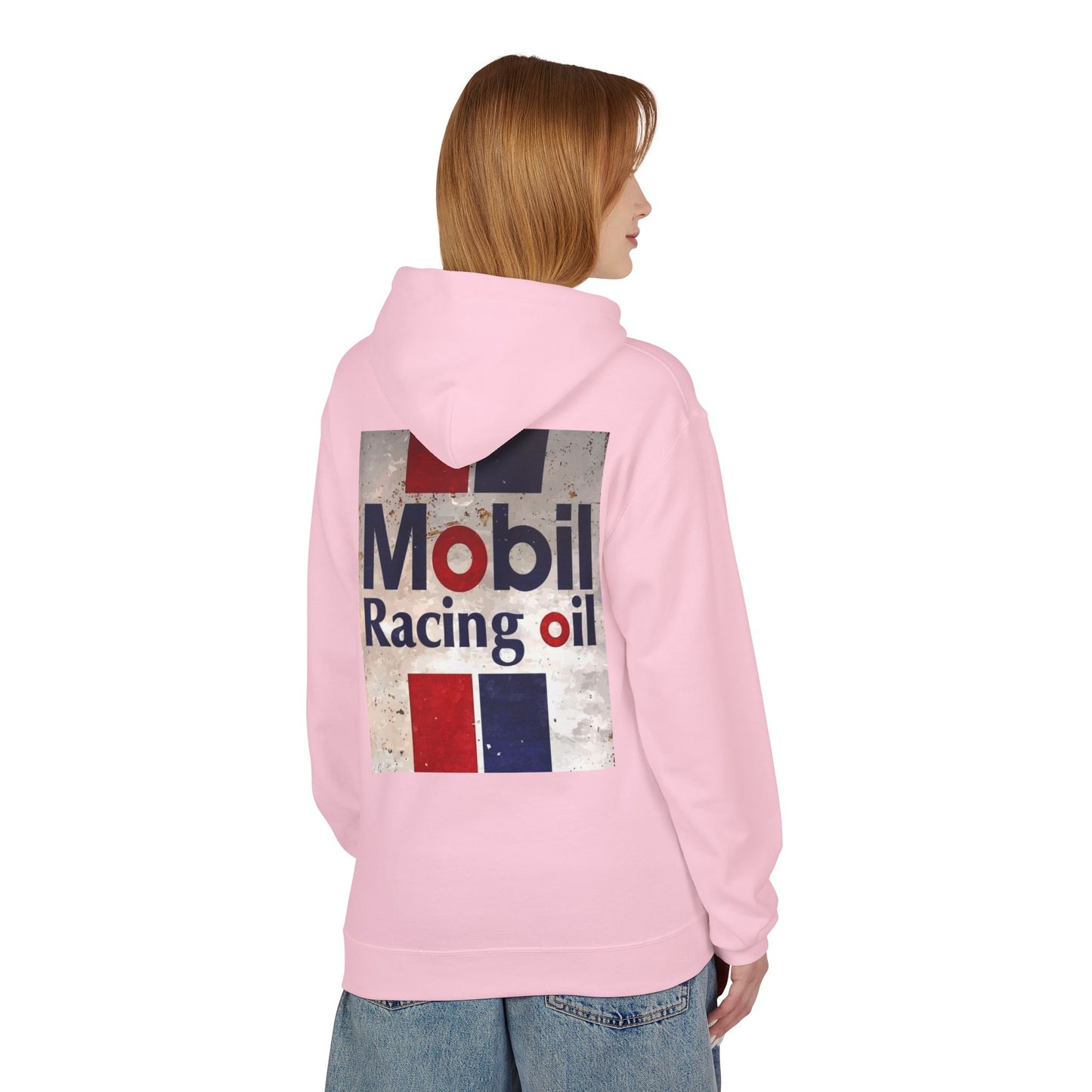 Retro Mobil Racing Oil Fleece Hoodie for Motorsport Enthusiasts