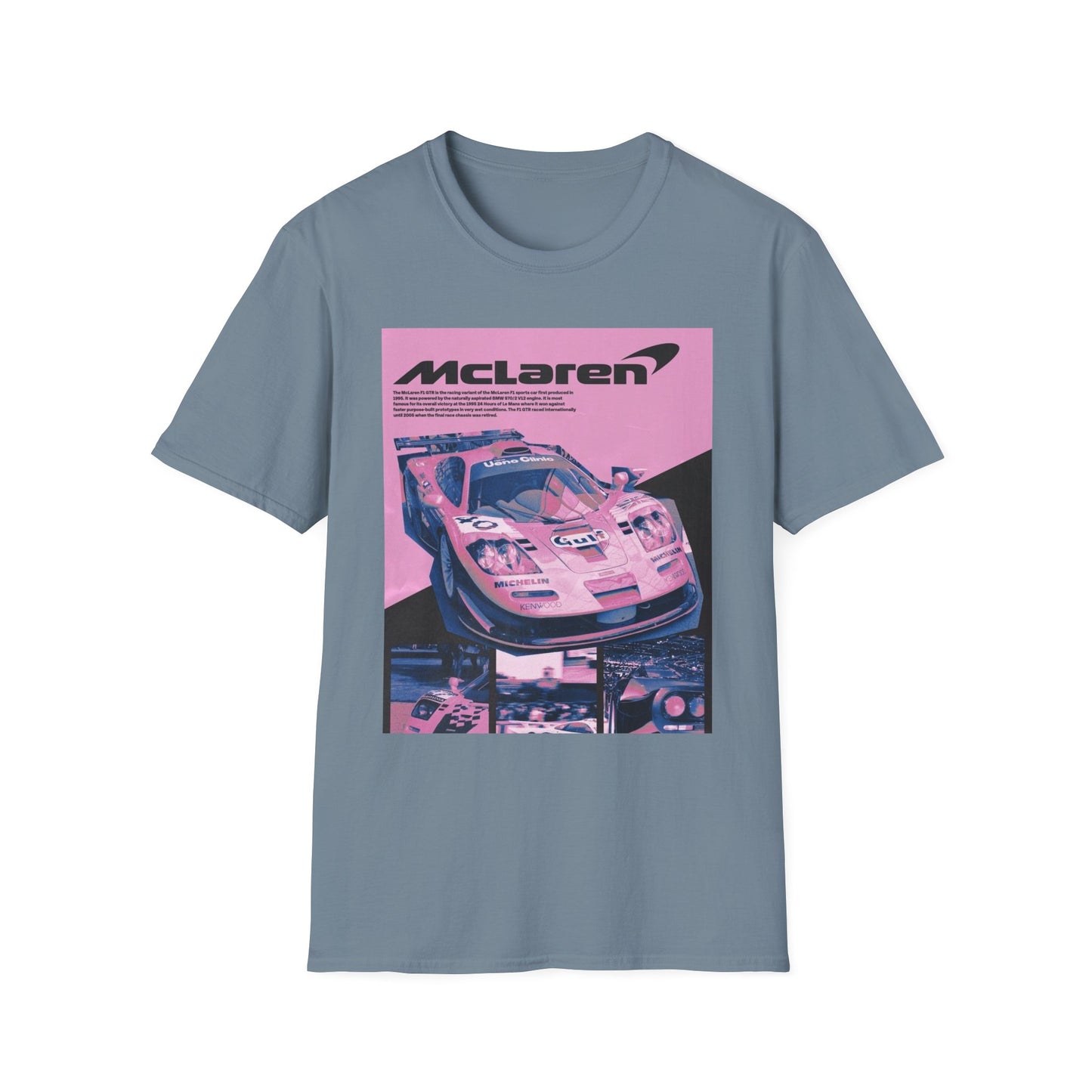 Retro McLaren Racing T-Shirt - Unisex Softstyle Tee for Car Enthusiasts