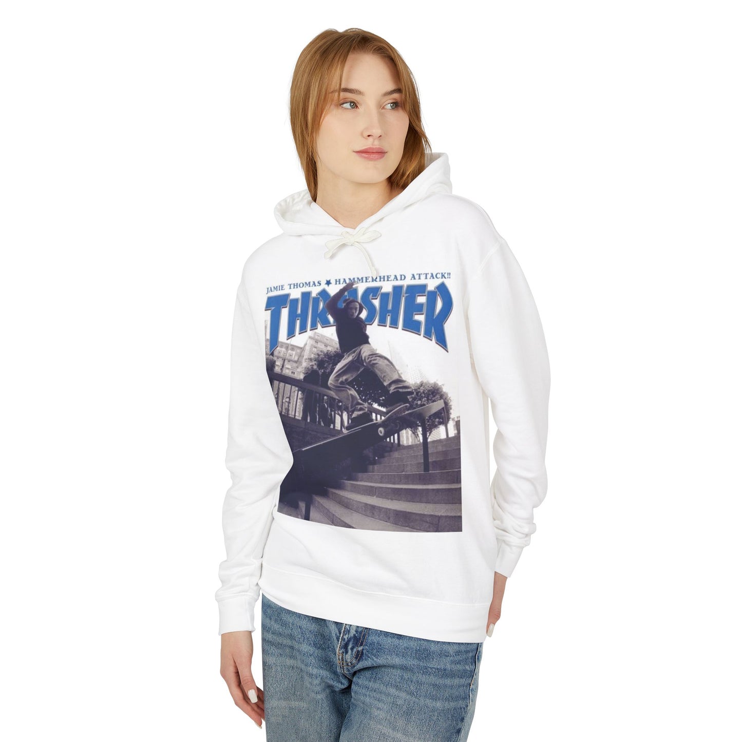 Skateboarder Graphic Hoodie, Unisex Sweatshirt, Thrasher Inspired Apparel, Casual Wear, Gift for Skaters