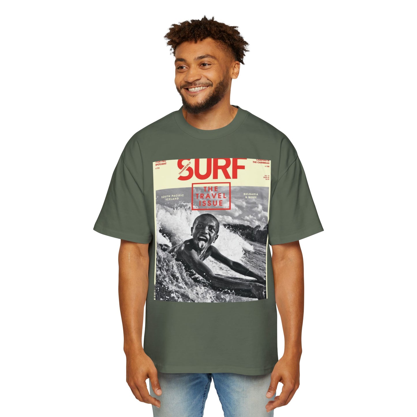 Surf Magazine Graphic Tee — "Surf: The Wave Issue" Vintage Beach Shirt