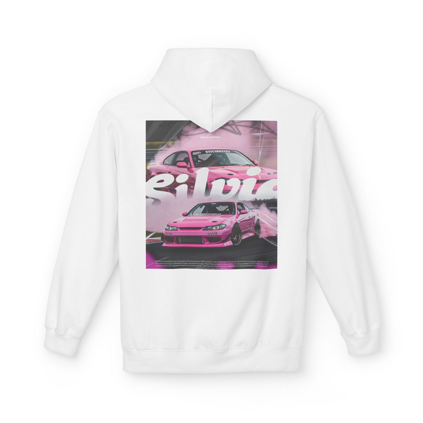Unisex Fleece Hoodie with Pink Silvia Design - Stylish and Comfortable Streetwear