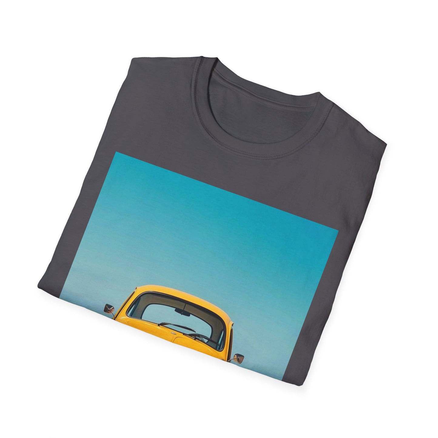 Vintage Yellow Car Unisex Softstyle T-Shirt | Retro Auto Tee for Car Enthusiasts