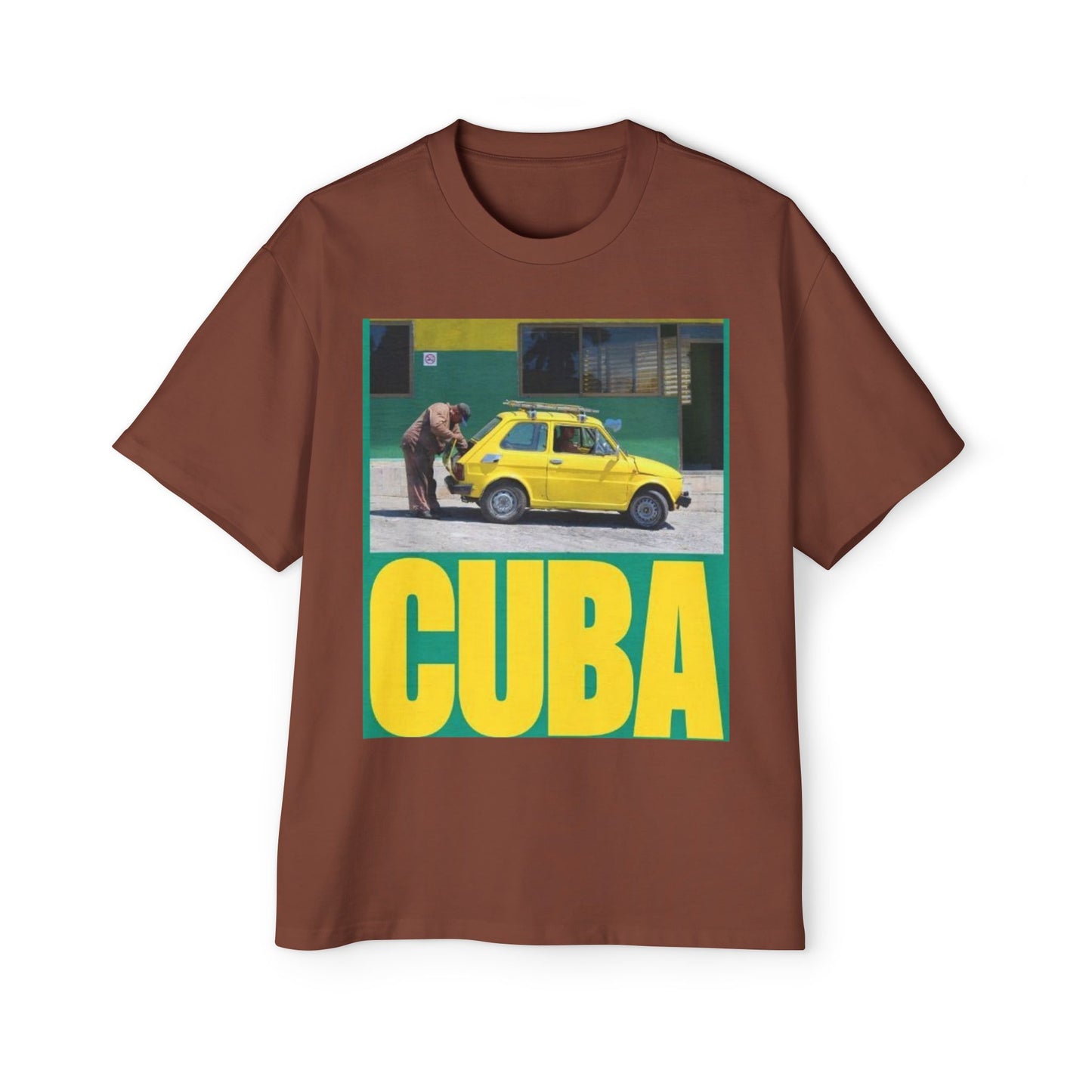 Cuba Vintage Photo Tee — Retro Yellow Car Graphic T-Shirt