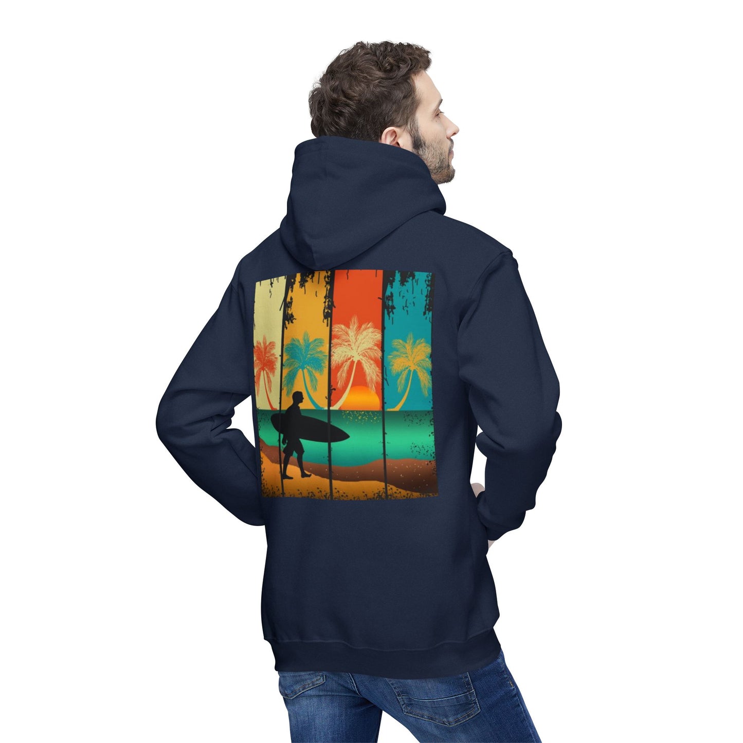 Vintage Surf Paradise Unisex Hooded Sweatshirt
