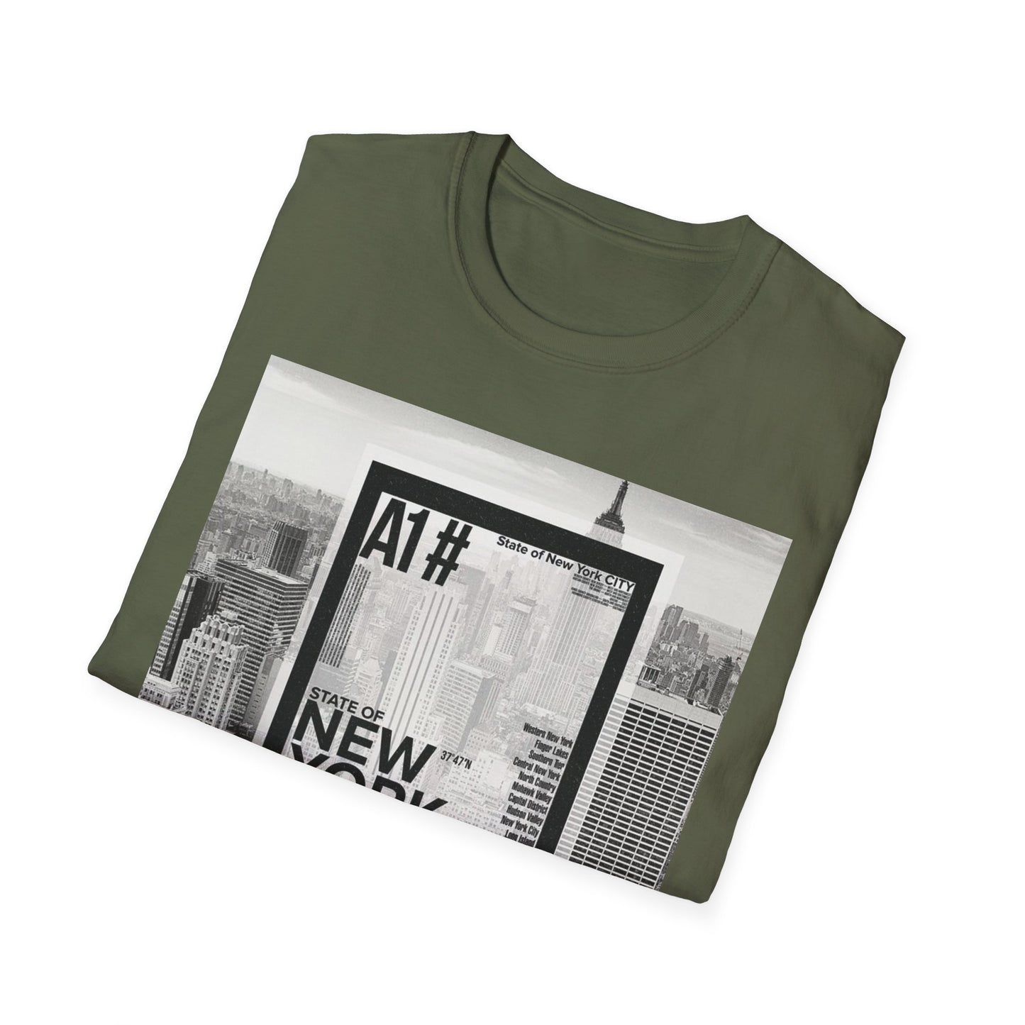 NYC Graphic Unisex Softstyle T-Shirt | Casual Wear, Street Style, Unique Gift, Travel Souvenir, City Life