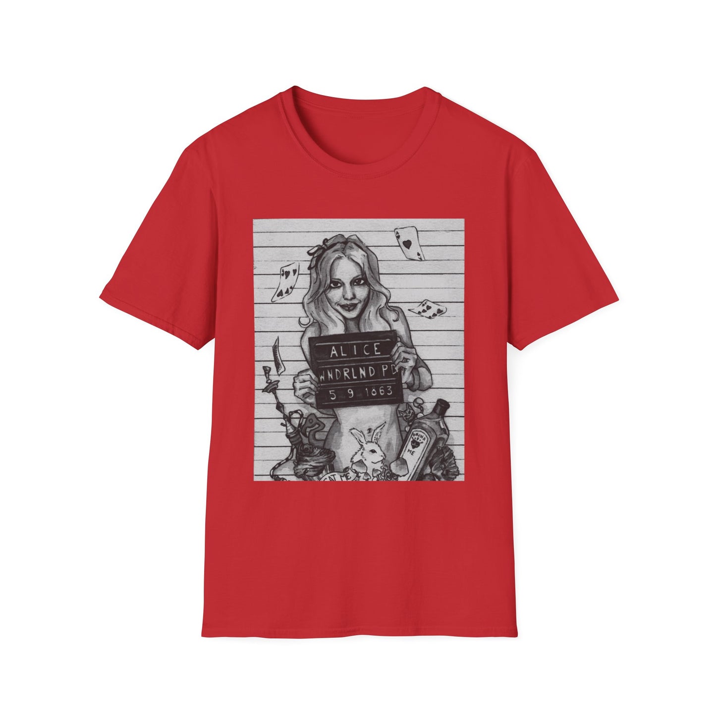Alice in Wonderland Inspired Softstyle T-Shirt - Vintage Design
