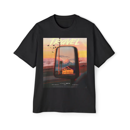 Travel Sunset Tee — Retro Roadside Mirror Graphic T-Shirt