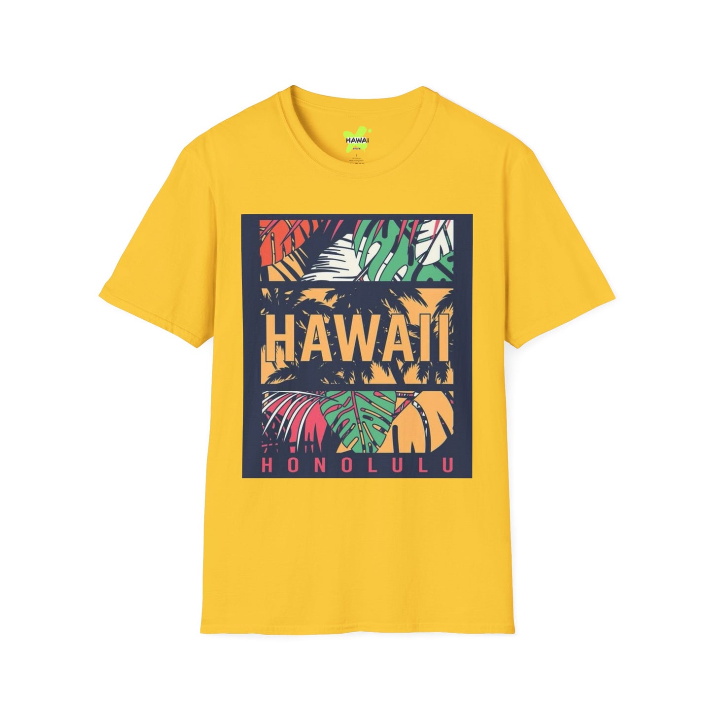 Hawaii Themed Unisex Softstyle T-Shirt | Tropical Vibes Tee