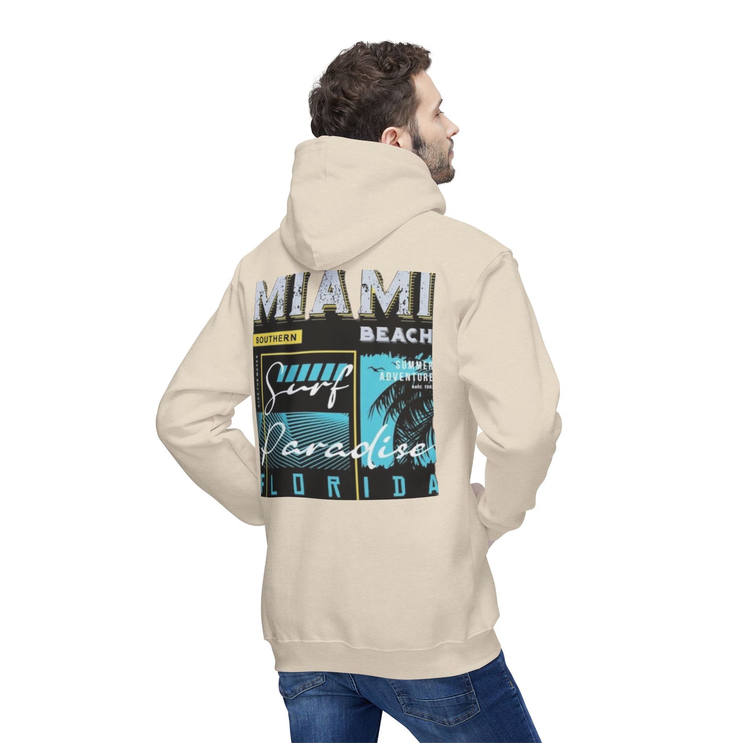 Miami Paradise Surf Unisex Hooded Sweatshirt - Made in USA