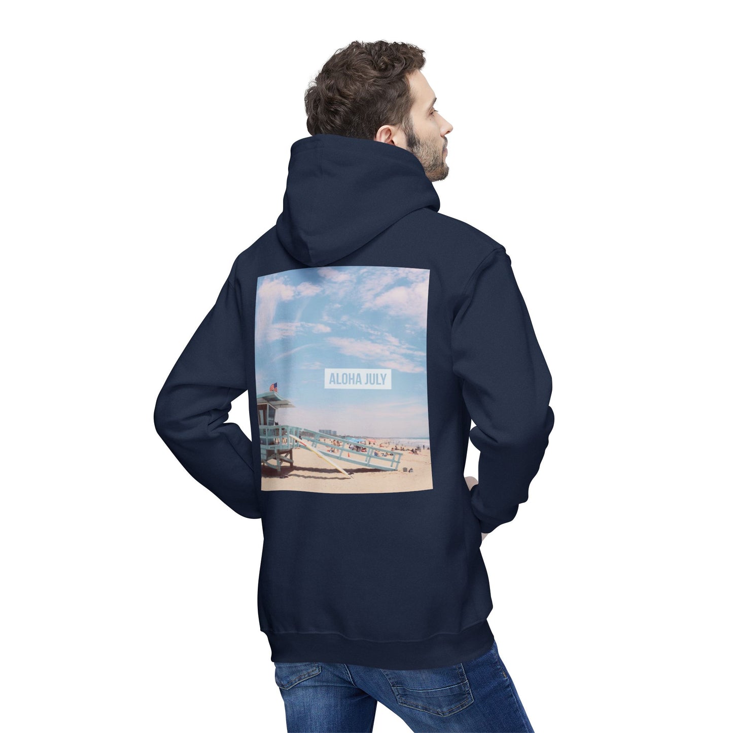 Aloha July Unisex Hooded Sweatshirt - Beach Vibes, Made in USA